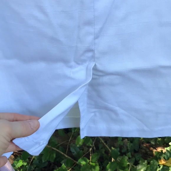 Sag Harbor Woman White Lined Pencil Skirt Elastic Back Slit Plus 20W Poly/Rayon - Picture 12 of 16